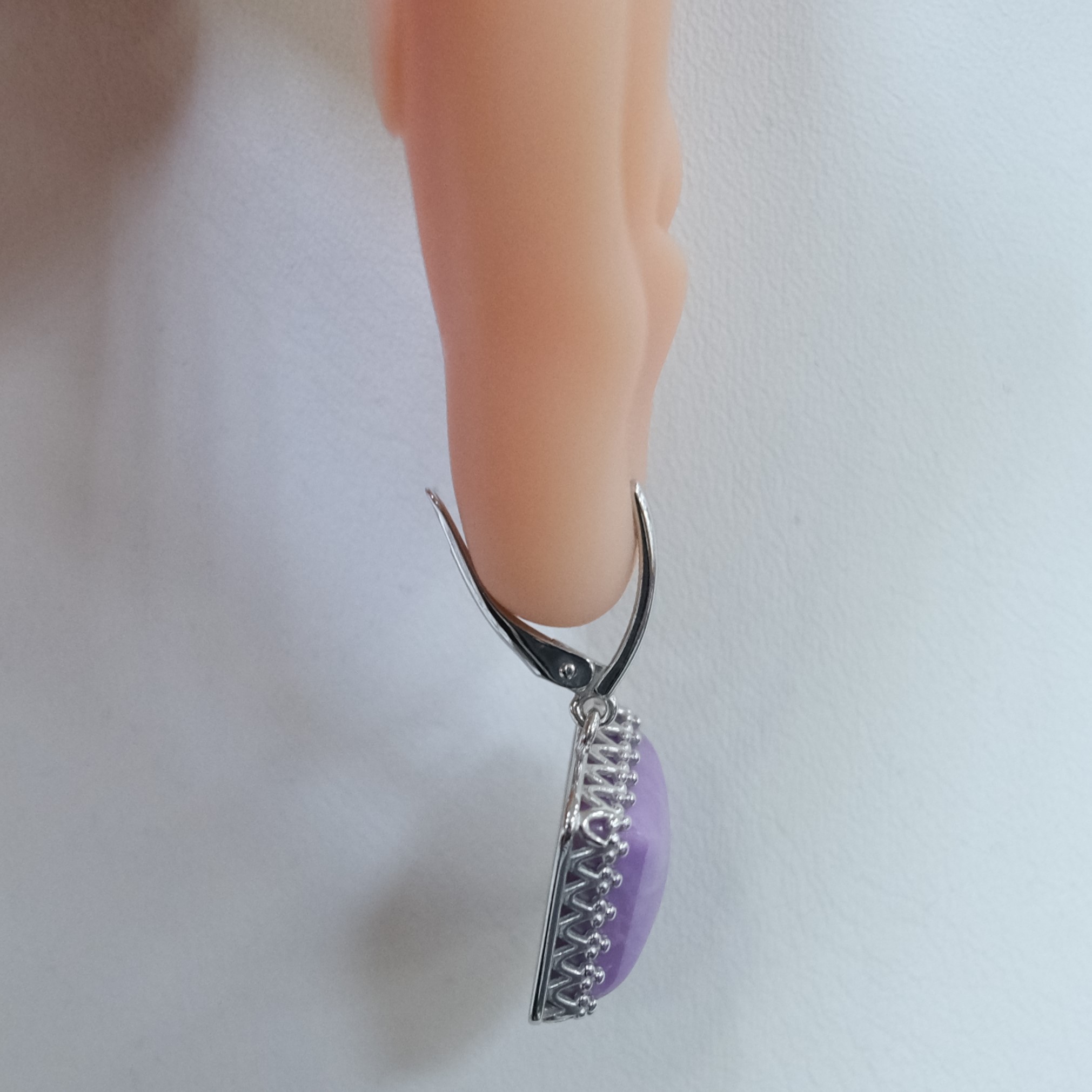 Серебряные серьги с фосфосидеритами